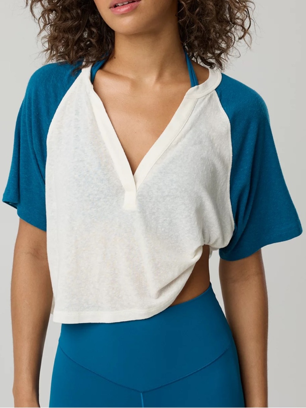 Aerie Bouncy Cotton Color Block Top